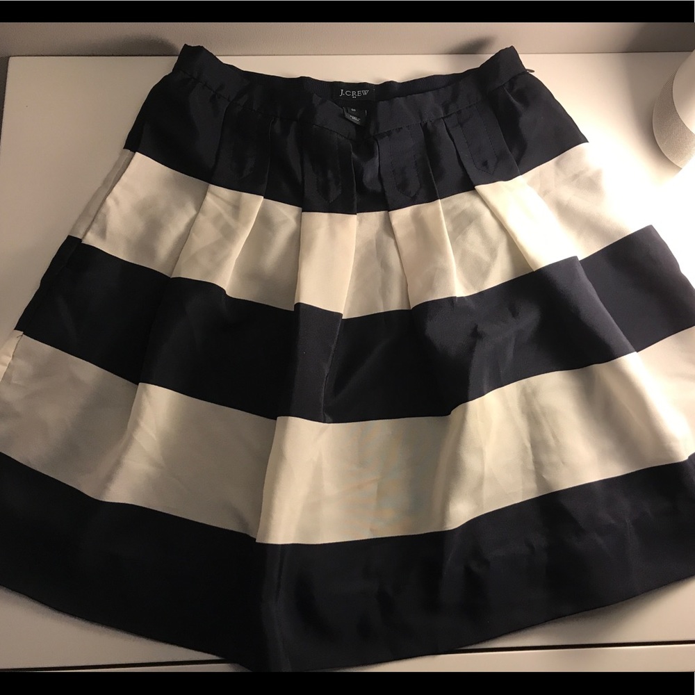 Jcrew Striped Pleated Skirt